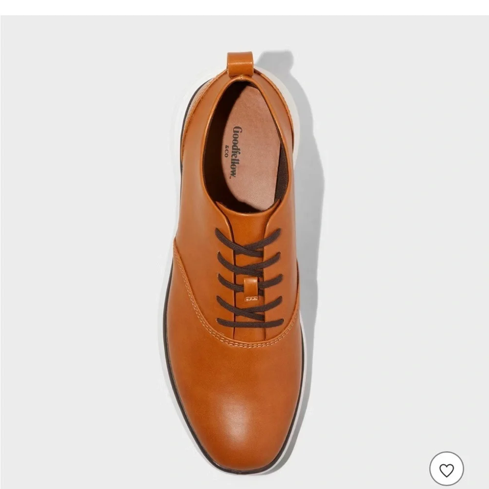 Men’s Luis Hybrid Oxford Casuals Sneakers by Goodfellow Size 8 Cognac brown